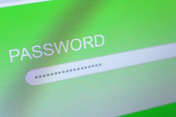 Password sullo schermo del monitor — Foto Stock