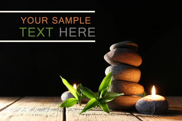 Spa stones and candles — Stock Photo, Image
