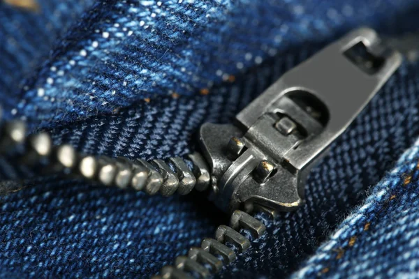 Zipper on clothes close up — Stock Photo, Image