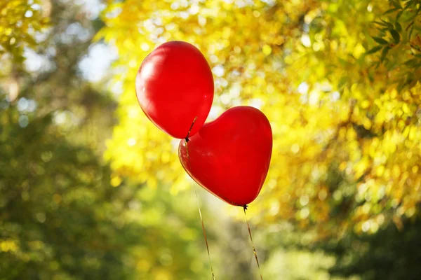 Amor corazón globos, al aire libre — Foto de Stock