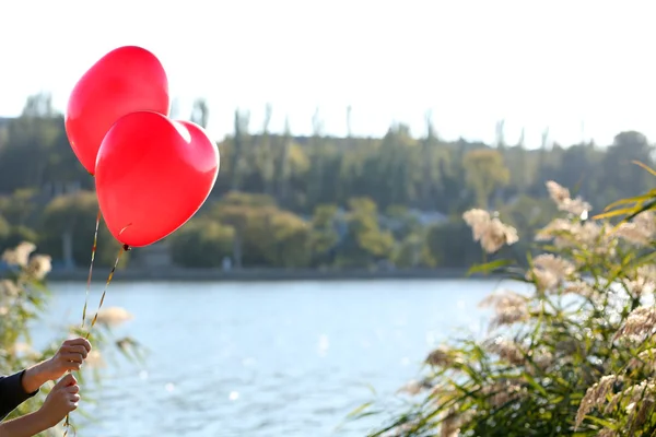 Aşk balonları, açık havada — Stok fotoğraf