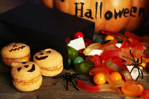 Skład na Halloween z słodycze — Zdjęcie stockowe
