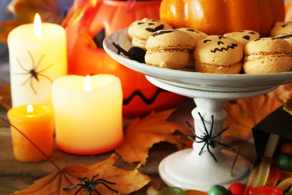 Samenstelling voor Halloween met zoetigheden — Stockfoto