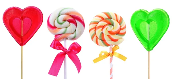 Colorful lollipops isolated on white — Stock Photo, Image