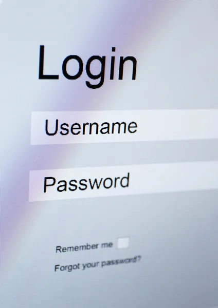 Login e password sullo schermo — Foto Stock