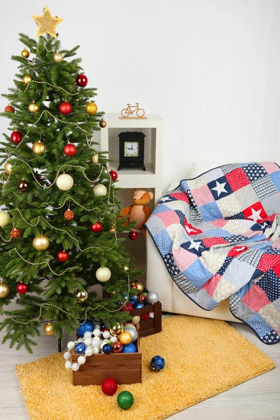 Decorated Christmas tree — Stock Photo, Image