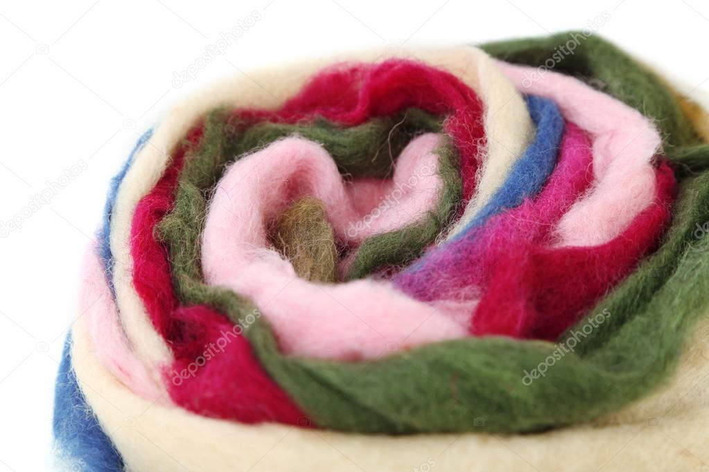 Multicolored wool for felting