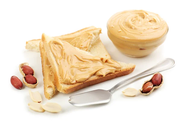 Cremige Erdnussbutter — Stockfoto