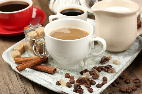 Fresh coffee with several ingredients — Stock Photo, Image