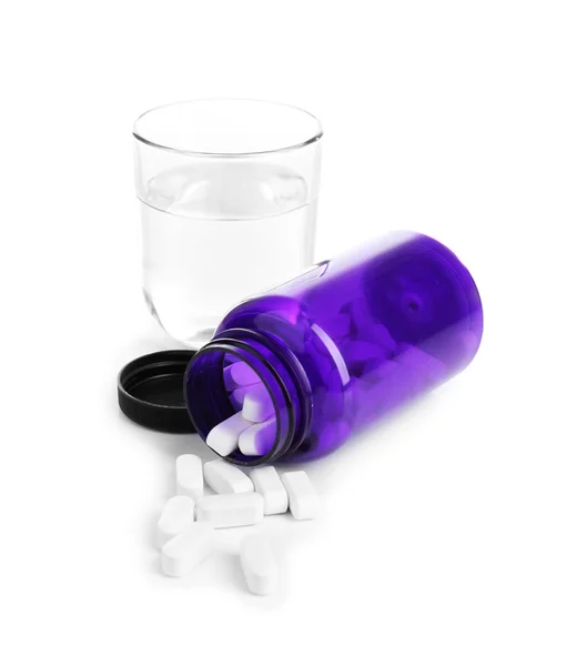 Medicinska piller i flaska — Stockfoto