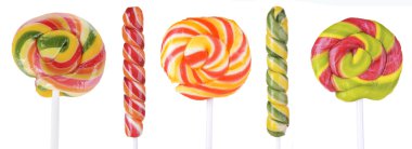 Colorful lollipops isolated on white clipart