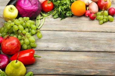 Taze organik sebze ve meyve ile çerçeve