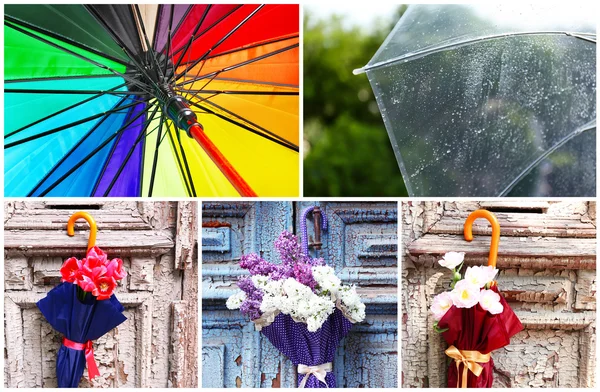 Schattig paraplu collage — Stockfoto