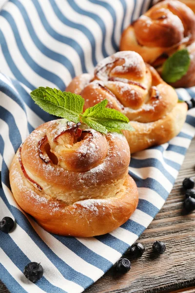 Tasty buns with berries — Stock Photo, Image