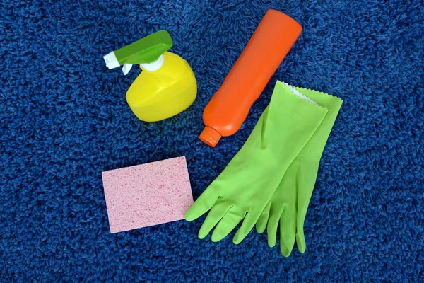 Cleaning items on carpet — Stock Photo, Image