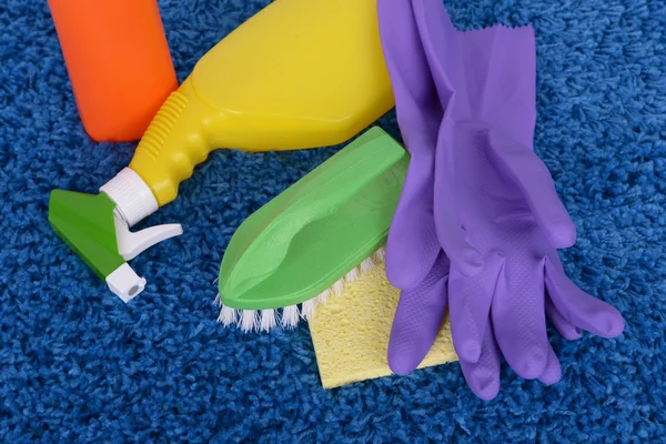 Cleaning items on carpet — Stock Photo, Image