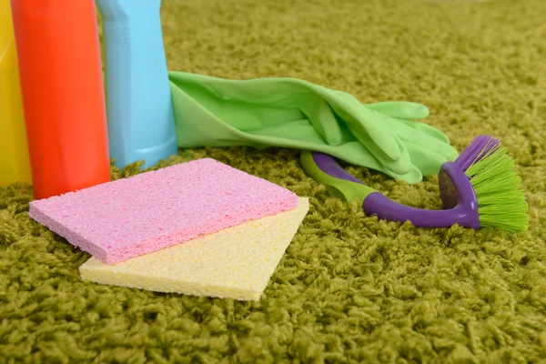 Cleaning items on carpet — Stock Photo, Image