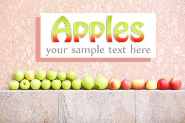 duvar arka planda satır Sulu elmalar