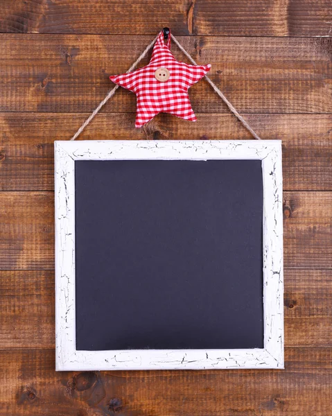 Square chalkboard on wooden background — Stock Photo, Image