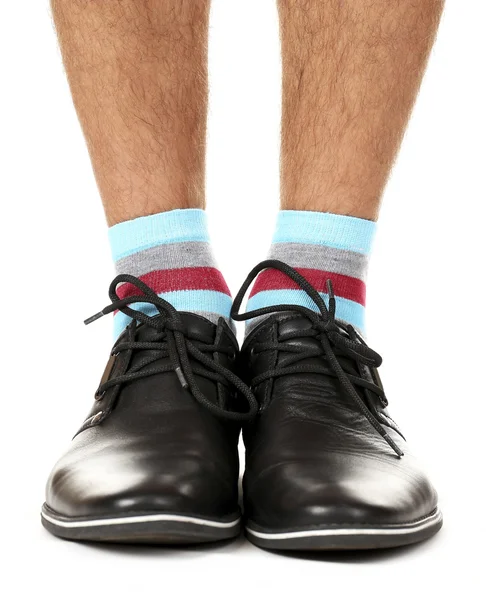 Man leg and colorful socks — Stock Photo, Image