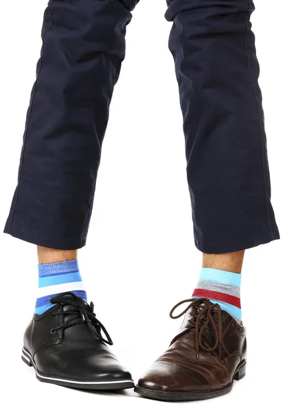 Homem perna e meias coloridas — Fotografia de Stock