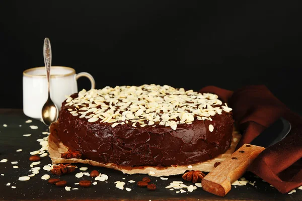 Chocolate cake with almond — Stock Photo, Image