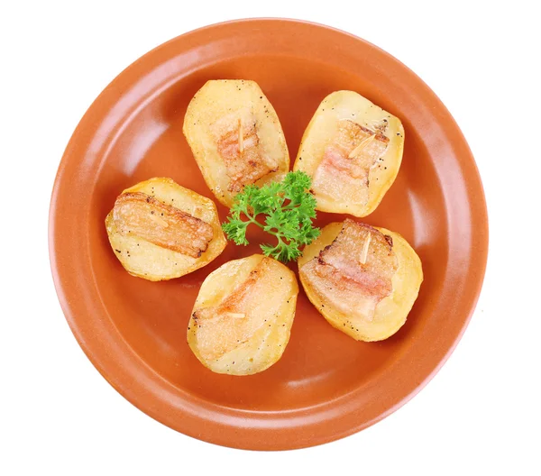 Baked potatoes with bacon — Stock Photo, Image