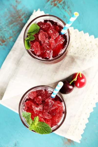 Cherry granita in glasses — Stock Photo, Image