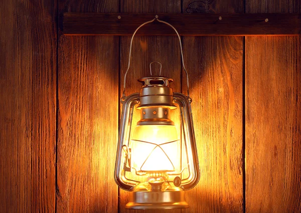 Lantern hanging on hook — Stock Photo, Image