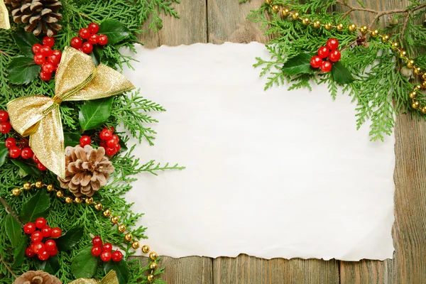 Рождественское оформление с листом бумаги Стоковое Изображение