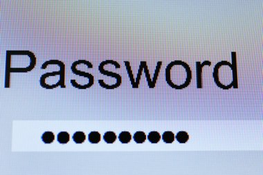 monitör ekranında şifre