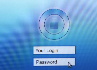 monitör ekranında şifre