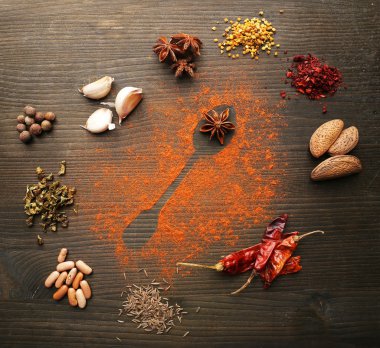 Baharat kaşık siluet tablo