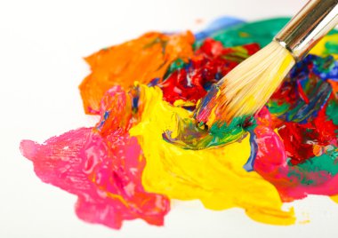 Renkli boya boya fırçası
