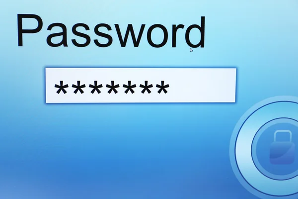 Password sullo schermo del monitor — Foto Stock