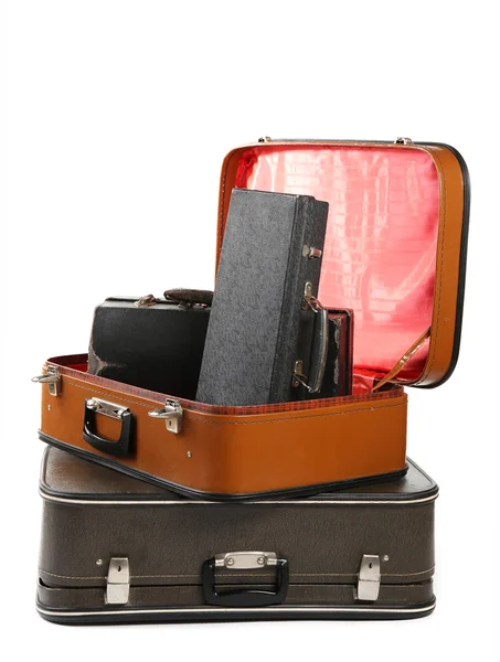 Vintage old travel suitcases — Stock Photo, Image