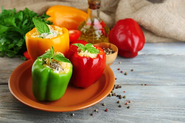 Composition with stuffed peppers — Stock Photo, Image