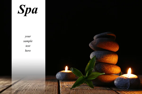 Spa stones, candles — Stock Photo, Image