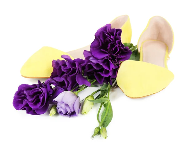 Woman shoes with flowers — Stock Photo, Image