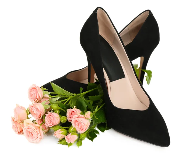 Vrouw schoenen met bloemen — Stockfoto