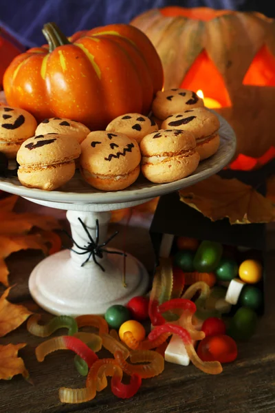 Composizione per Halloween con dolci — Foto Stock