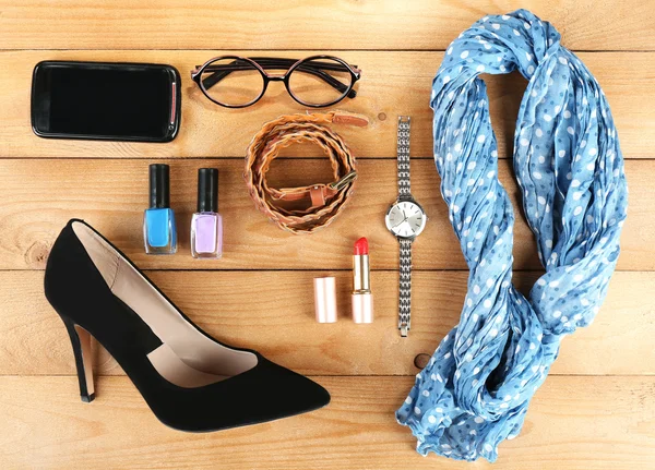 Essentials fashion woman objects — Stock Photo, Image