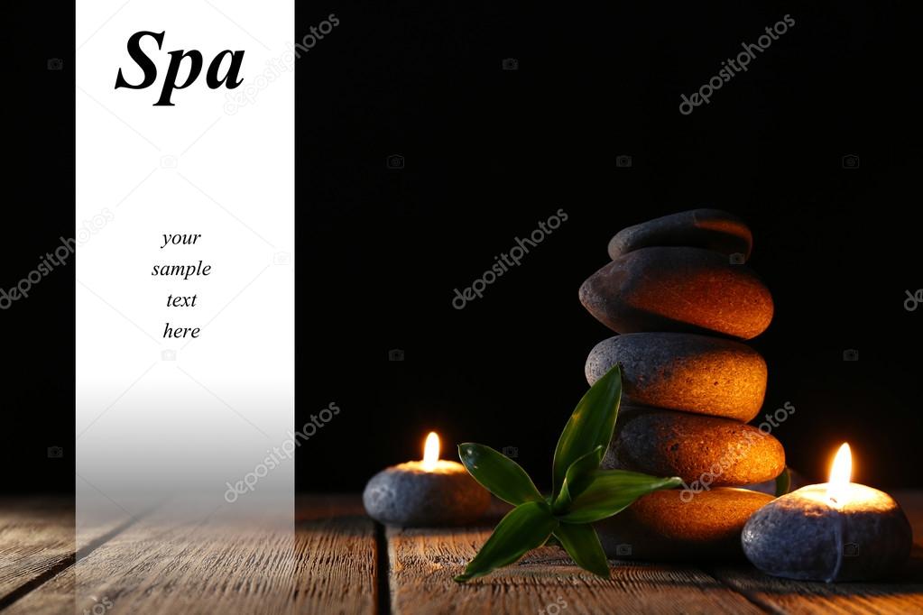 Spa stones, candles