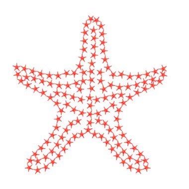 Kırmızı deniz yıldızı siluet