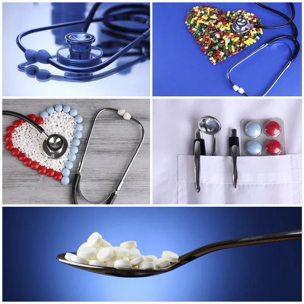 Colorful Medicine collage — Stock Photo, Image