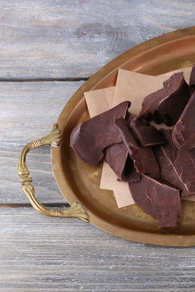 Cracked chocolate block — Stock Photo, Image