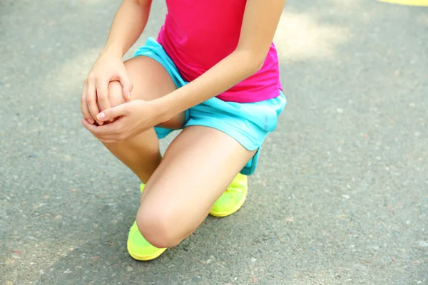 Sports injuries of girl — Stock Photo, Image