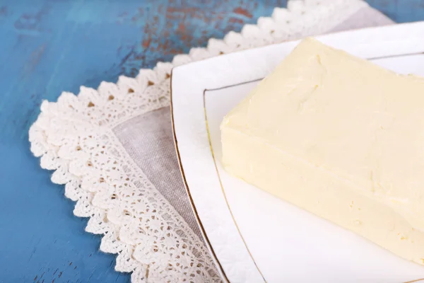 Fresh butter on plate — Stock Photo, Image