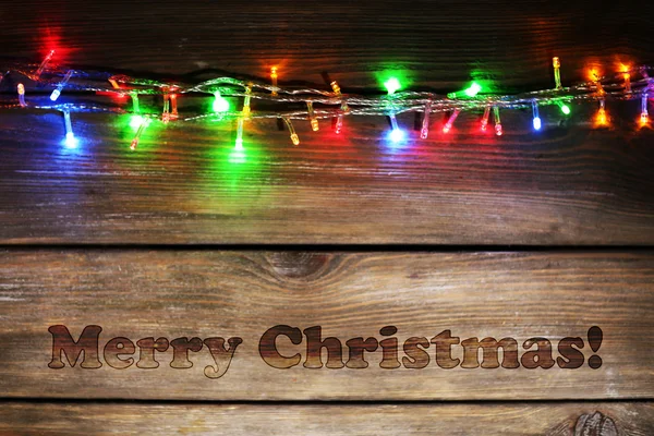 Julbelysning på trä — Stockfoto