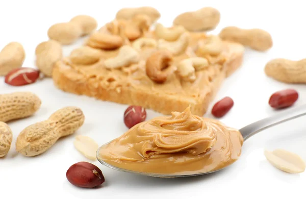 Cremige Erdnussbutter — Stockfoto